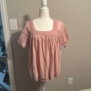 Mauve Square Neck Shirt